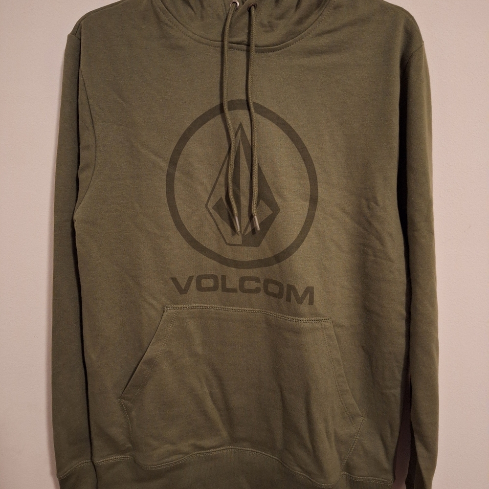 hoodie, volcom brand, new, size small, green color